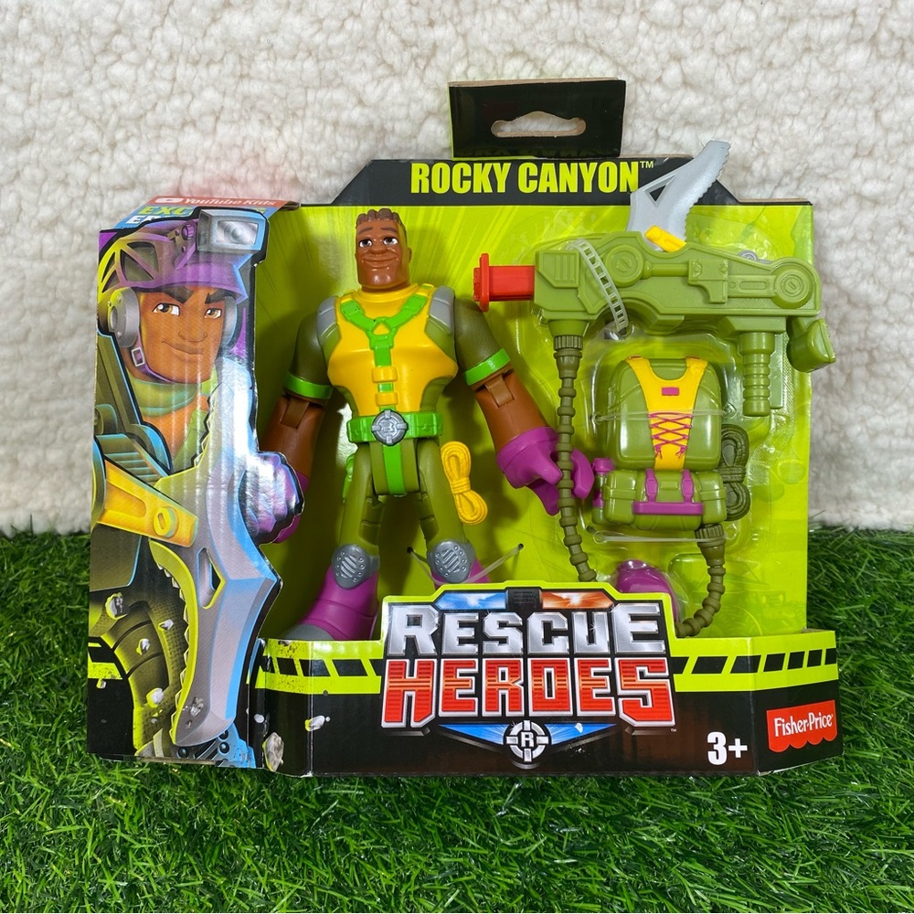 Fisher Price Rocky Canyon Rescue Heroes Action Figure Armed With Equipment